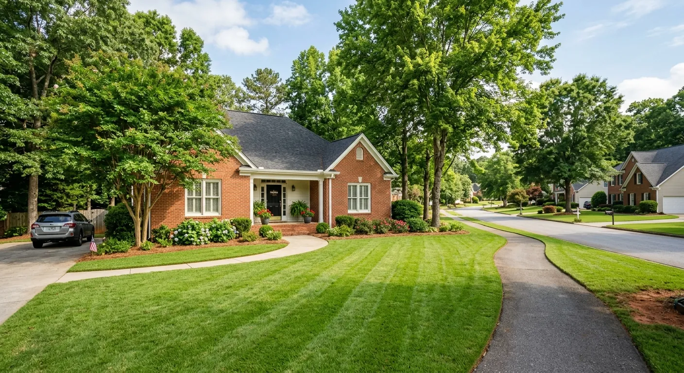 Well-maintained green lawn at a home in Grayson, GA